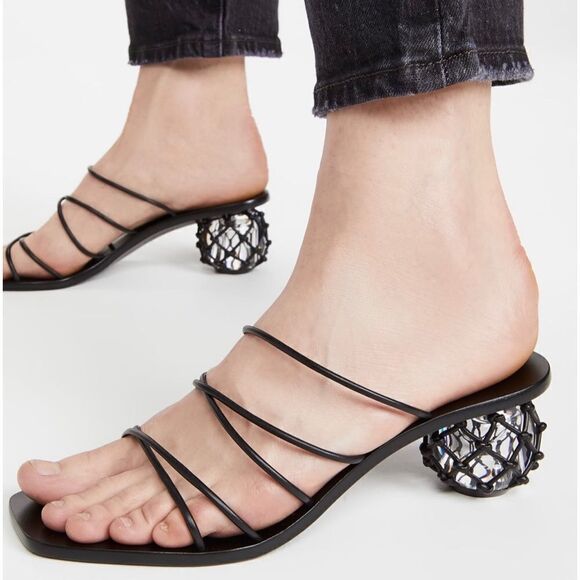 Cult Gaia Kelly leather slide sandals size 40.5 - Picture 2 of 12